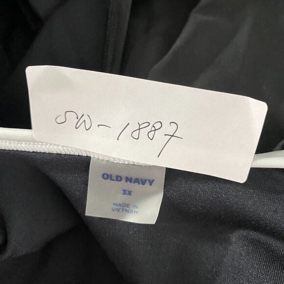 Old Navy One Piece Swimsuit 3X Black White Trim 1/2 Zip Solid  NWT SW-1887 - Picture 2 of 10